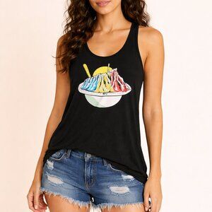Project X Hawaii Shave Ice Graphic Racerback Tank Top Black Fitness Gym XS